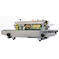 CS series continuous film sealing machine adopts electronic constant temperature and the step less transmission device structure,a variety of sealing materials,plastic film bags